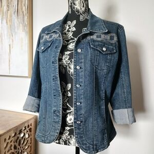 Christine Alexander Indigo Denim Jacket with Sparkling Details